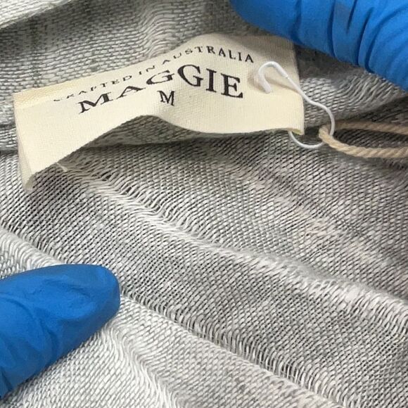 Maggie The Label 100% Linen Stevie Ruffled Wrap Dress Mint Grey Australia - Picture 6 of 12